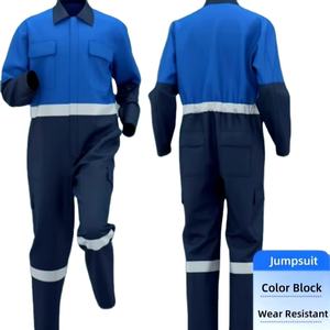 Combinaison de travail de sécurité imperméable et respirante, taille européenne, avec fermeture éclair frontale et multiples poches, color-block - Product Image 1