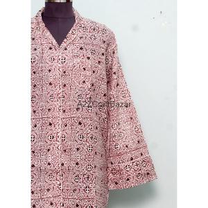 ชุดนอนมิดิผ้าฝ้ายพิมพ์ลายดอกโบโฮ 100% แขนทรงกระดิ่งสำหรับผู้หญิง-เป็นมิตรกับสิ่งแวดล้อมและระบายอากาศได้ดี - Product Image 2