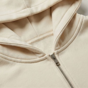 Cotton French Terry Sweatshirt Men Women Casual Style Unisex Blank Zipper Hoodie <b>Drop</b> Shoulder Boxy Fit Customized Color - Product Image 4