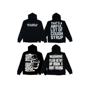 Sudadera con Capucha Unisex de Algodón Estampada Personalizada con Diseño de Jarabe para la Tos, Venta al por Mayor - Product Image 1