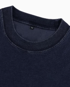T-shirt Homme Oversize Vintage Délavé au Sable 320g Manches Courtes Col Rond Style Urbain Coton Jersey - Product Image 3
