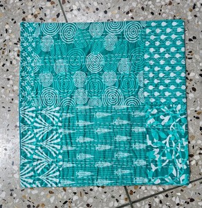 Handmade Kantha Pillow Cover Cotton Cushion Cover Indian Hand <b>Stitched</b> Bohemian Ethnic Home Textile Bulk Exporter - Product Image 1