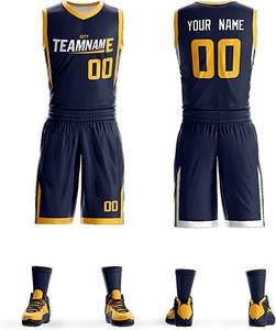 Ensembles de vêtements de sport de basketball personnalisés pour hommes, uniformes de basketball par sublimation, vêtements de basketball à séchage rapide, logos brodés - Product Image 1