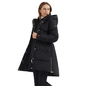 Dernier design de veste longue matelassée pour femmes, de haute qualité, personnalisée, avec fermeture éclair, rembourrée en polyester, tissu tissé fini - Product Image 2