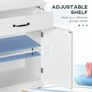 Mobile Bagno Salvaspazio in Rattan e MDF, Minimalista/Lusso, 2 Ante, Cassetto, Ripiano Regolabile, Bianco, per Casa/Hotel - Product Image 5