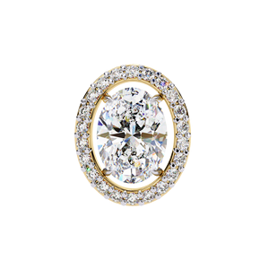 Classic Oval Cut E VS 1 ct Each and Round Lab Grown Diamond 14K Gold IGI Certified <b>Earring</b> <b>Tops</b> for Gift Party & Anniversary - Product Image 2