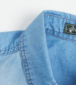 LUXE ATTIRE INDUSTRY <b>Men's</b> Denim Shirts 100% Cotton <b>Short</b> Sleeve Casual Quick Dry Anti-Wrinkle Breathable Eco-Friendly Pockets - Product Image 5