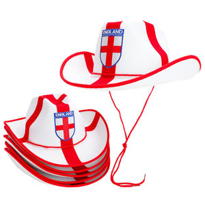 Haiwin Party Cheap Wholesale UK Flag Image Outdoor Fashion <b>Western</b> Football England Cowboy <b>Hat</b> Unisex 100% Polyester - Product Image 2