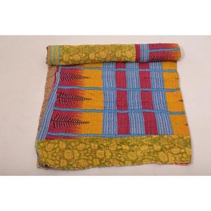 Bohemian Printed Cotton Kantha <b>Quilt</b> <b>Handmade</b> Vintage Gudri Reversible Eco-Friendly Bedcover Throw Blanket Home Decor - Product Image 3