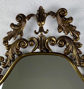 Vintage Italian metal mirror Victorian wall decor - <b>large</b> mirror - Product Image 2