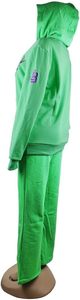 Bright Green with Eagle Embroidery Design Hoodie <b>Set</b> - Product Image 4