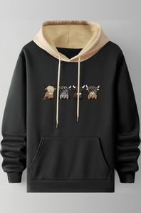 Sweat-shirt unisexe extra large, mode, impression de logo personnalisé, couleur unie, tissé, coupe ample, streetwear décontracté, chaud pour l'hiver, homme - Product Image 3