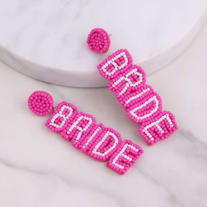 เครื่องประดับผู้หญิงทำมือ น้ำหนักเบา ใช้งานได้หลากหลาย สไตล์เรียบง่าย ประดับด้วยลูกปัดข้าว รูปตัวอักษรเจ้าสาว โดย MULTI CRAFT - Product Image 2