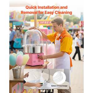 Protector de Burbujas Transparente de Acrílico para Máquina de Algodón de Azúcar de 15 Pulgadas, Diseño de Ranura Inferior, Compatible con Máquinas de Burbujas para Fiestas - Product Image 6
