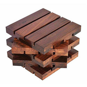 1 Pieza de Posavasos de Madera TIMELESS CRAFT, Estilo Chino Nuevo, Duradero, Antideslizante, Aislante, Resistente al Calor, para Tazas de Té en el Hogar - Product Image 4