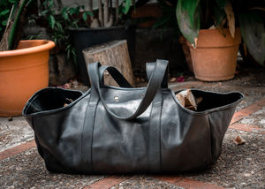 Sac à bois en cuir robuste, porte-bûches très résistant, résistant à l'eau et à la saleté, sac de transport pour bois de chauffage, porte-bois en cuir - Product Image 6