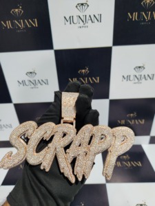 Colgante de Plata de Ley 925 con Nombre Personalizado en Moissanita VVS, Colgante de Letra Estilo Hip Hop, Collar Personalizado con Incrustaciones de Diamantes - Product Image 4