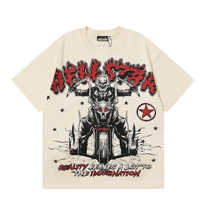 Camiseta Oversize de Hombre Estilo Urbano, Manga Corta, Estampado Gráfico, Cuello Redondo, 100% Algodón Jersey - Product Image 3