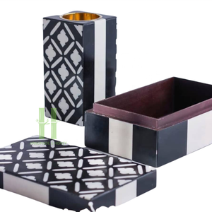 <b>Black</b> Bakhoor Holder Made From Wood and Rattan Eco Friendly Set of Tray Incense Burner Arabic Handmade From Vietnam - Product Image 4