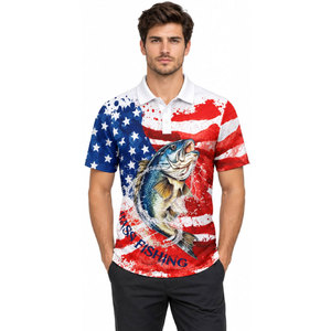 Customized High Quality Fishing Polo <b>Shirts</b> Short Sleeve Heat-Transfer Blank Anti-UV 50 Plus Size Quick Dry Breathable <b>Men</b> Wear - Product Image 4