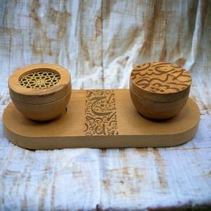 Quemador de incienso árabe de madera Mabkhara, grabado con láser, quemador de incienso Oud, soporte para Bakhoor con caligrafía islámica, decoración para el hogar, regalo. - Product Image 3