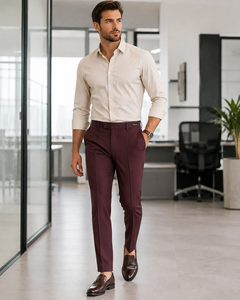 Pantalones Casuales Personalizados Active Squad para Hombre, 100% Algodón, Tejido de Lana, Cintura Media, Cierre de Botones, Ecológicos y Transpirables - Product Image 1