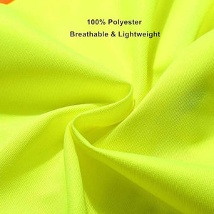 Hi-Vis Yellow Reflective Safety Vest Men's Breathable Polyester Casual Work Outerwear Summer Regular Fit Collarless - Product Image 4