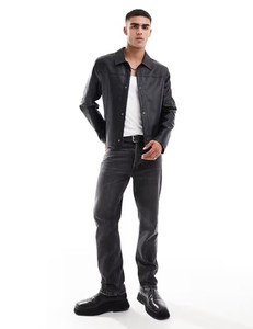 Veste moto en cuir véritable pour homme, marron, matelassée, fermeture éclair aux épaules, col rabattu, coupe classique, style automne - Product Image 5