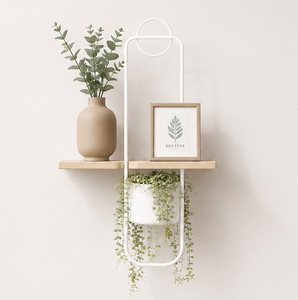 Jardinière murale moderne minimaliste en métal blanc thermolaqué, résistante à la rouille, écologique, pour plantes d'intérieur, style classique - Product Image 4