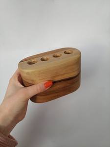 Handcrafted <b>Wooden</b> <b>Toothbrush</b> <b>Holder</b> Natural Bamboo Bathroom Counter Organizer Stand for <b>Toothbrushes</b> and Bathroom Accessories - Product Image 6