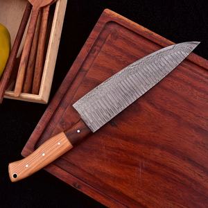 Couteau de Chef Professionnel en Acier Damas, Manche en Bois, Style Vintage, Ambidextre, Écologique, Vente en Gros OEM - Product Image 3