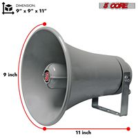D0100HXJ9GT Haut-parleur cornet de 9 pouces 200W 8 Ohm mural pour système de sonorisation intérieur/extérieur, audio puissant mono en plastique