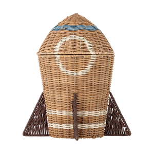 Amazing Rocket <b>Rattan</b> Bamboo Kids Room <b>Storage</b> <b>Basket</b> Decorative Space Rocket Shaped Wicker <b>Basket</b> Perfect For Toys Wholesale - Product Image 2