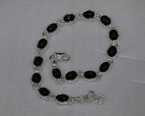 Bracelet en pierre précieuse étoile noire naturelle avec argent sterling 925, bijoux en cristal à effet étoile faits à la main pour femmes |   Fournisseur en gros - Product Image 3