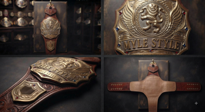 Ceinture de champion MYLE 52 pouces en cuir véritable, équipement durable avec plaques plaquées or, doublure en coton haute qualité, Taekwondo Karaté - Product Image 4