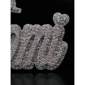 <b>Custom</b> Iced Letter Pendant <b>Necklace</b> Hip Hop Lab Grown Diamond <b>Name</b> Pendant GIA Certified Rhodium Plated Gold Silver Jewelry Gift - Product Image 6