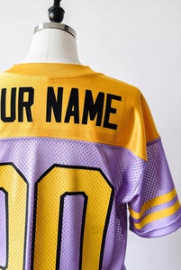 High Quality Drop Shoulder <b>Short</b> Sleeve Soccer American Football Rugby Jersey Heat-Transfer Printed <b>Mesh</b> Boxy Cropped - Product Image 6
