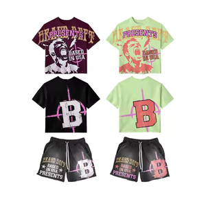 Conjunto de Camiseta y Pantalones Cortos Deportivos Personalizados para Hombre, Algodón Grueso, Casual, Verano, Secado Rápido, Traje de Dos Piezas - Product Image 6