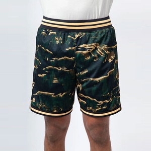 Pantalones Cortos de Baloncesto de Malla Tejida para Hombre, Transpirables, de Secado Rápido, con Cierre de Cordón, Cintura Elástica, Ropa Deportiva para Entrenamiento - Product Image 1