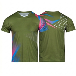 Maillot de football personnalisé pour homme, col en V, manches courtes, respirant, ajusté, en polyester, imprimé dégradé, vêtements de sport toutes saisons - Product Image 4
