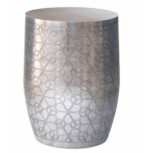 Table d'appoint de tambour en aluminium à motif martelé de vente chaude avec finition antique Table d'extrémité décorative de chambre à coucher moderne et Table basse - Product Image 2