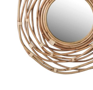 Spiral Swirl Design Natural Rattan Hanging <b>Mirror</b> — Handcrafted Botanical Wall Art & Nursery <b>Accent</b> for <b>mirror</b> rattan kids - Product Image 3
