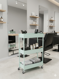 Modern Metal Salon Trolley 3 Shelf Rolling <b>Cart</b> with 4 Wheels Movable <b>Storage</b> Organizer for Hair Salon Barber Spa Use - Product Image 3