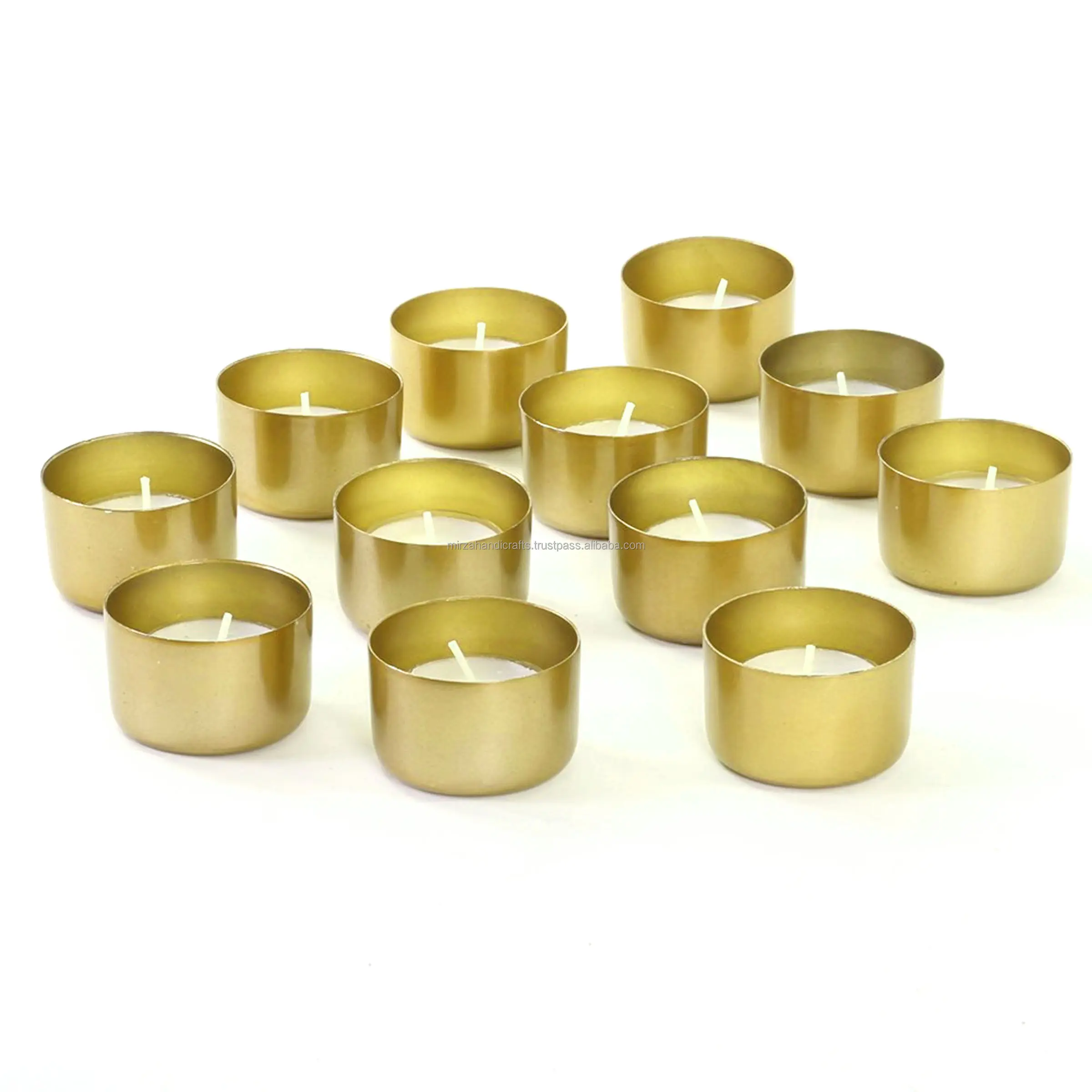 सजावटी थोक धातु 12 pcs गोल्डन मन्नत Tealight मोमबत्ती धारक कप के सेट के लिए विशेष घटना सजावट