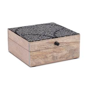 Wooden Jewelry Box Rectangular Engraved Hexagon Pattern <b>Double</b> Tier Stackable Storage Box for Bedroom Decorative Organizer - Product Image 6