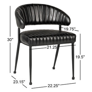 Silla de comedor DreamCraft de cuero con cómodo soporte lateral hecha en Vietnam - Product Image 3
