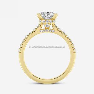 Anillo personalizable de diamante de laboratorio de oro amarillo blanco de 10K, 14K, 18K, certificado IGI, anillo de compromiso de diamante cultivado en laboratorio de joyería CVD - Product Image 2