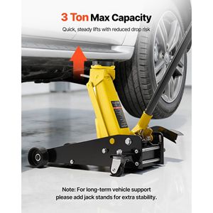 Cric de sol en acier pour course automobile, capacité 3 tonnes (6614 lb), profil bas, piston unique, pompe à levage rapide avec pédale - Product Image 5