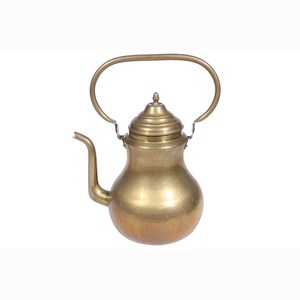 Nouvelle cafetière/théière arabe en métal argenté avec poignée noire, Dallah faite à la main pour la maison, la cuisine et la table - Product Image 5