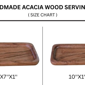 Bandeja de Servir Moderna, Personalizable, Hecha a Mano, Ecológica, de Madera Maciza de Acacia, para Café, Té, Desayuno, Merienda, Decoración Otomana - Product Image 4